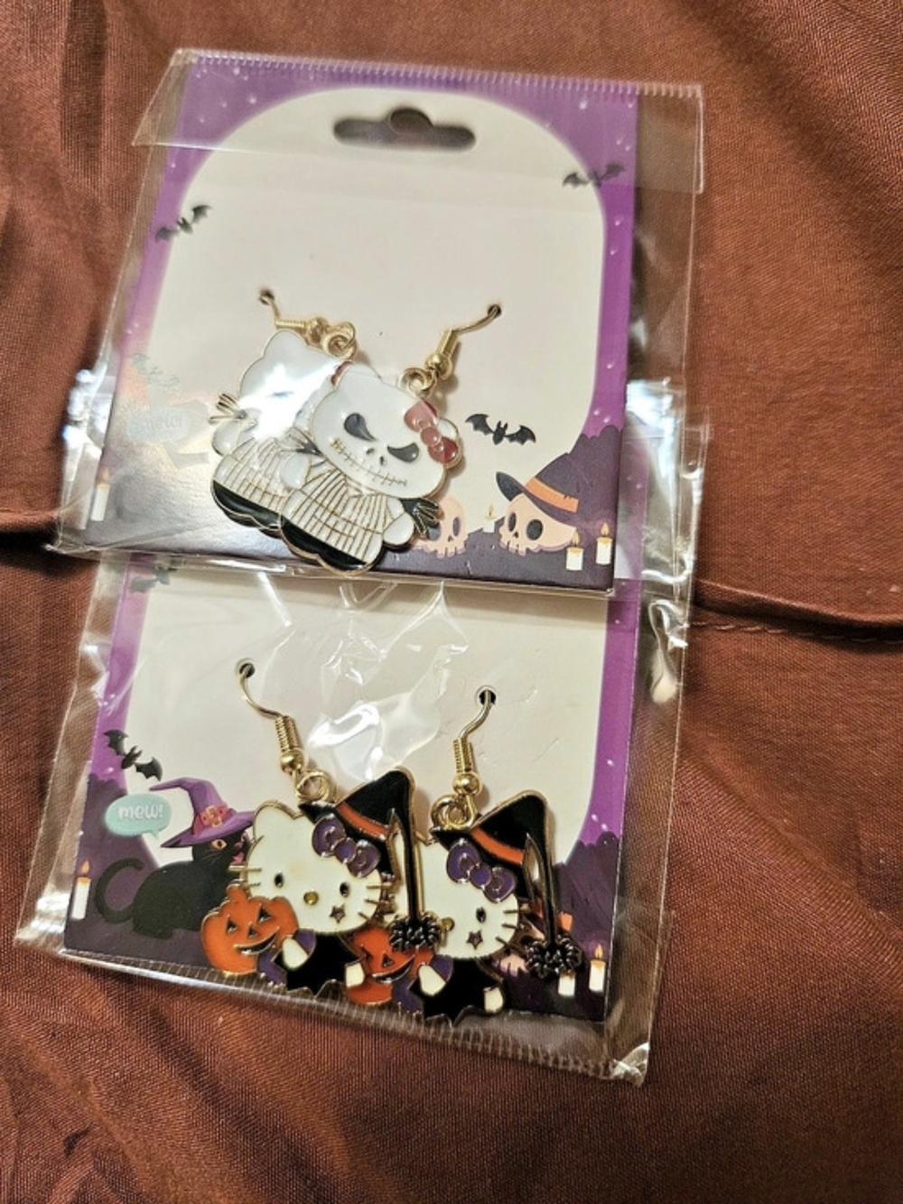 Halloween Character Earrings Black & White NWT